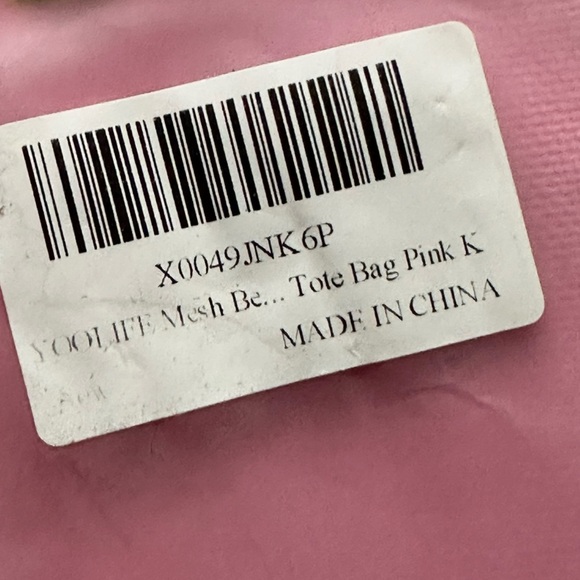 🆕 Pink Mesh Beach Bag Initial K - Picture 7 of 11